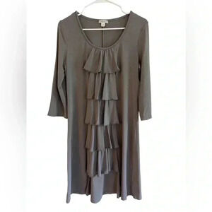 Garnet Hill gray ruffle dress